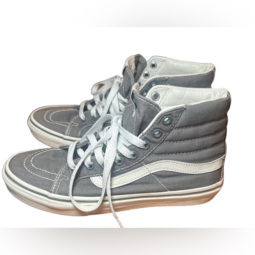 Vans Off The Wall High Top Gray White  Mens 5.5 Womens 7 Skate Shoes - Picture 4 of 8